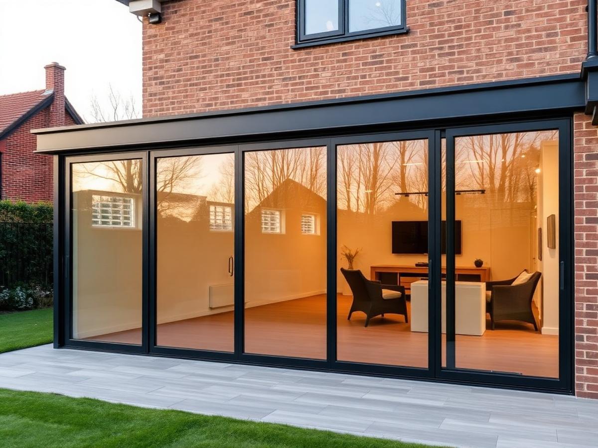 Slim frame sliding doors